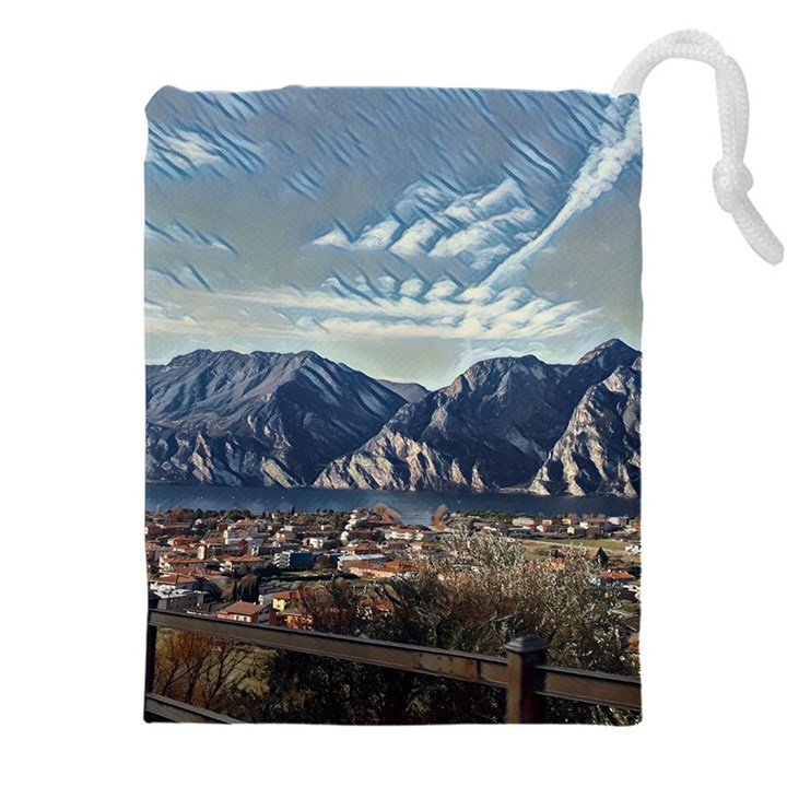 Lake in Italy Drawstring Pouch (5XL)