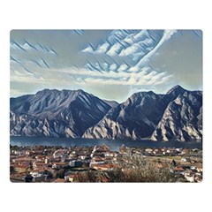 Lake In Italy One Side Premium Plush Fleece Blanket (large) by ConteMonfrey