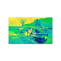 Blue And Green Boat Modern  Sticker (rectangular) by ConteMonfrey