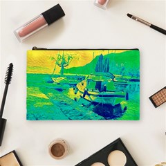 Blue And Green Boat Modern  Cosmetic Bag (medium) by ConteMonfrey