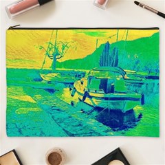 Blue And Green Boat Modern  Cosmetic Bag (xxxl) by ConteMonfrey