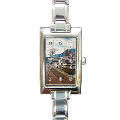 Boats On Gardasee, Italy  Rectangle Italian Charm Watch by ConteMonfrey