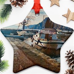 Boats On Gardasee, Italy  Ornament (star) by ConteMonfrey