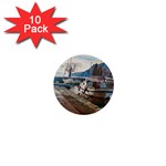 Boats on Gardasee, Italy. 1  Mini Buttons (10 pack)  Front