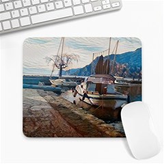 Boats On Gardasee, Italy  Large Mousepad by ConteMonfrey