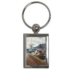 Boats On Gardasee, Italy  Key Chain (rectangle) by ConteMonfrey