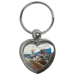 Boats On Gardasee, Italy  Key Chain (heart) by ConteMonfrey