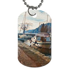 Boats On Gardasee, Italy  Dog Tag (one Side) by ConteMonfrey