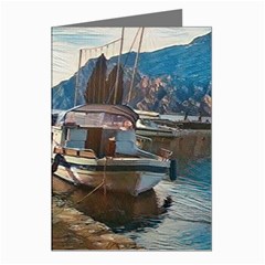 Boats On Gardasee, Italy  Greeting Cards (pkg Of 8) by ConteMonfrey