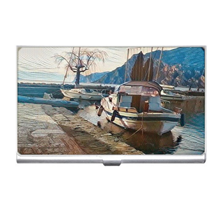 Boats on Gardasee, Italy. Business Card Holder