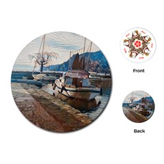 Boats On Gardasee, Italy  Playing Cards Single Design (round) by ConteMonfrey