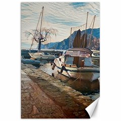 Boats On Gardasee, Italy  Canvas 20  X 30  by ConteMonfrey