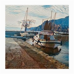 Boats On Gardasee, Italy  Medium Glasses Cloth by ConteMonfrey