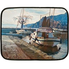 Boats On Gardasee, Italy  Fleece Blanket (mini) by ConteMonfrey