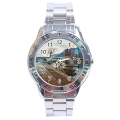 Boats On Gardasee, Italy  Stainless Steel Analogue Watch by ConteMonfrey