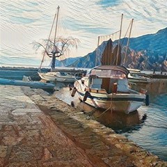 Boats On Gardasee, Italy  Play Mat (square) by ConteMonfrey