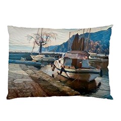 Boats On Gardasee, Italy  Pillow Case (two Sides) by ConteMonfrey