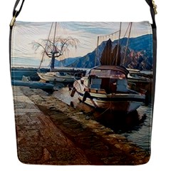 Boats On Gardasee, Italy  Flap Closure Messenger Bag (s) by ConteMonfrey