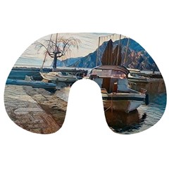 Boats On Gardasee, Italy  Travel Neck Pillow by ConteMonfrey