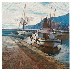 Boats On Gardasee, Italy  Wooden Puzzle Square by ConteMonfrey