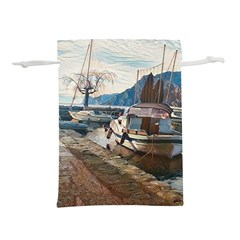 Boats On Gardasee, Italy  Lightweight Drawstring Pouch (m) by ConteMonfrey