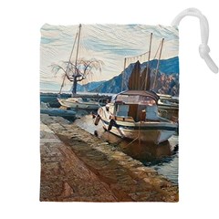 Boats On Gardasee, Italy  Drawstring Pouch (4xl) by ConteMonfrey