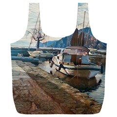 Boats On Gardasee, Italy  Full Print Recycle Bag (xxl) by ConteMonfrey