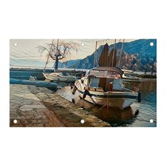 Boats On Gardasee, Italy  Banner And Sign 5  X 3  by ConteMonfrey