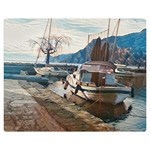 Boats on Gardasee, Italy. One Side Premium Plush Fleece Blanket (Medium) 60 x50  Blanket Front