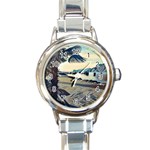 A walk on Gardasee, Italy. Round Italian Charm Watch Front