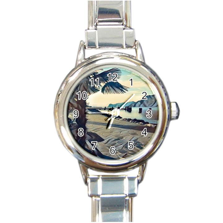 A walk on Gardasee, Italy. Round Italian Charm Watch