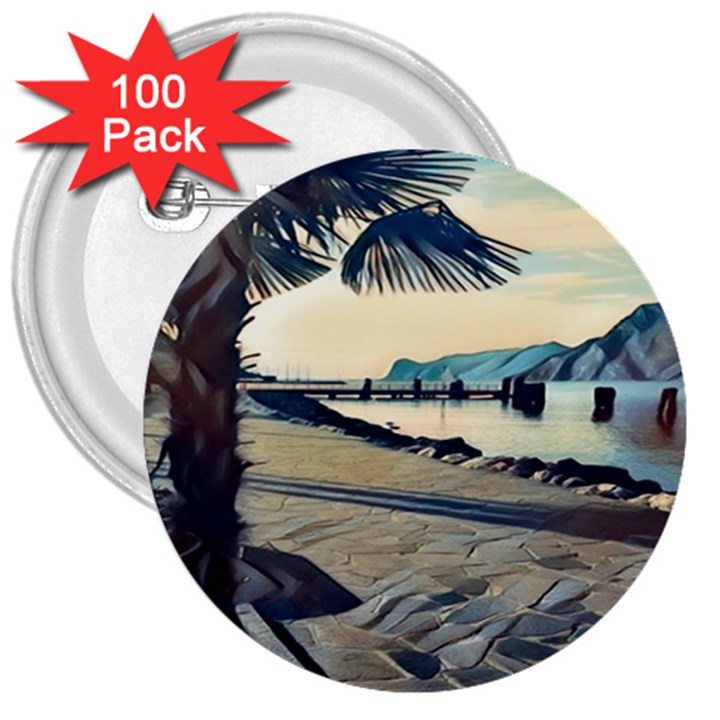 A walk on Gardasee, Italy. 3  Buttons (100 pack) 