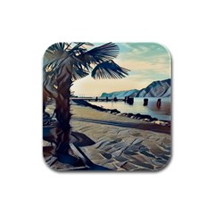 A Walk On Gardasee, Italy  Rubber Square Coaster (4 Pack) by ConteMonfrey