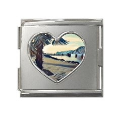 A Walk On Gardasee, Italy  Mega Link Heart Italian Charm (18mm) by ConteMonfrey