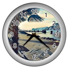 A Walk On Gardasee, Italy  Wall Clock (silver) by ConteMonfrey