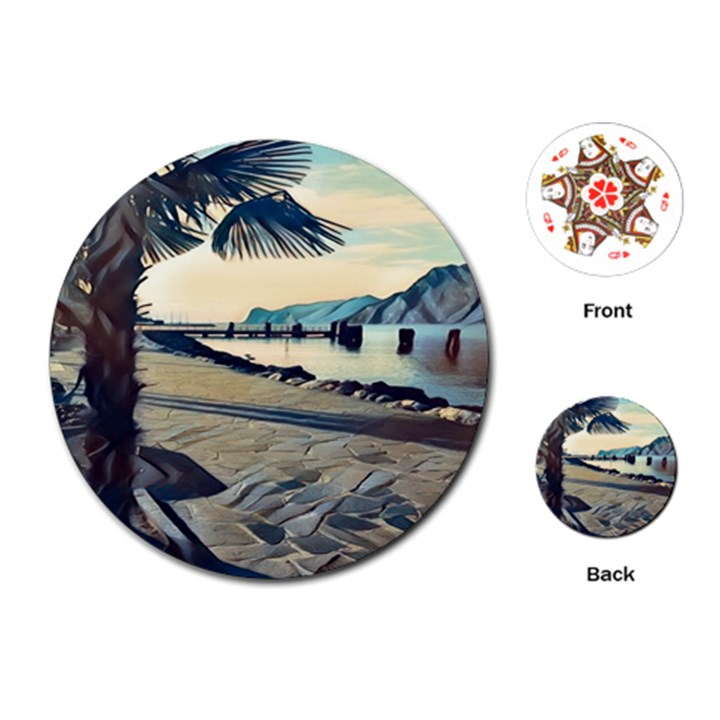 A walk on Gardasee, Italy. Playing Cards Single Design (Round)