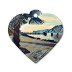 A walk on Gardasee, Italy. Dog Tag Heart (Two Sides) Front