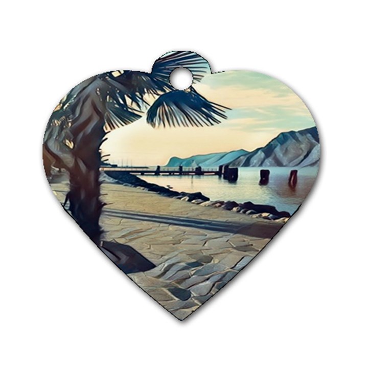 A walk on Gardasee, Italy. Dog Tag Heart (Two Sides)