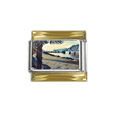 A Walk On Gardasee, Italy  Gold Trim Italian Charm (9mm) by ConteMonfrey