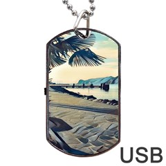 A Walk On Gardasee, Italy  Dog Tag Usb Flash (one Side) by ConteMonfrey