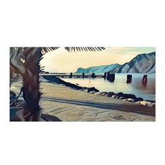 A Walk On Gardasee, Italy  Satin Wrap 35  X 70  by ConteMonfrey