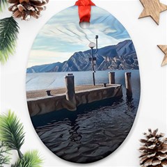 Pier On The End Of A Day Ornament (oval) by ConteMonfrey