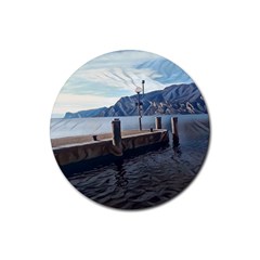 Pier On The End Of A Day Rubber Round Coaster (4 Pack) by ConteMonfrey