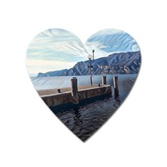 Pier On The End Of A Day Heart Magnet by ConteMonfrey