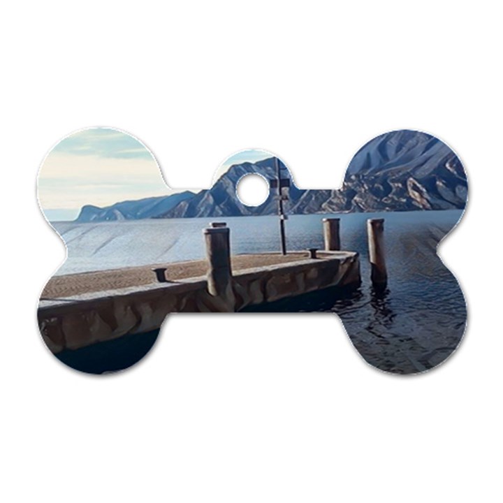 Pier on the end of a day Dog Tag Bone (Two Sides)