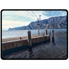 Pier On The End Of A Day Fleece Blanket (large) by ConteMonfrey