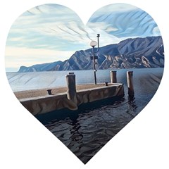 Pier On The End Of A Day Wooden Puzzle Heart by ConteMonfrey