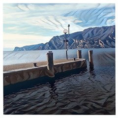 Pier On The End Of A Day Wooden Puzzle Square by ConteMonfrey