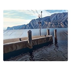 Pier On The End Of A Day One Side Premium Plush Fleece Blanket (large)