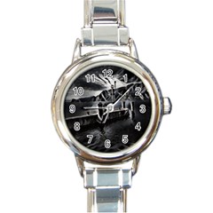 Smokey pier Round Italian Charm Watch